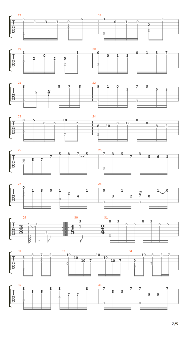 Sonata In Am (D14) 3 Bouree Posato吉他谱