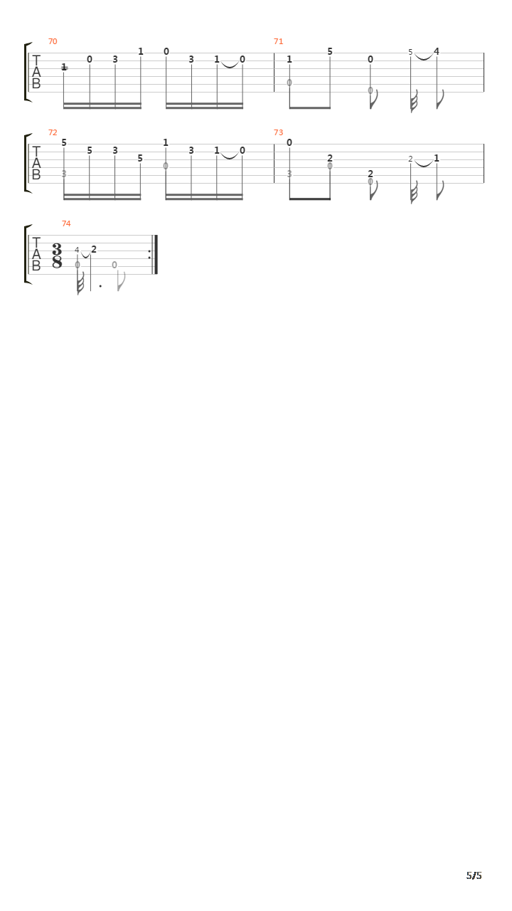 Sonata In Am (D14) 3 Bouree Posato吉他谱