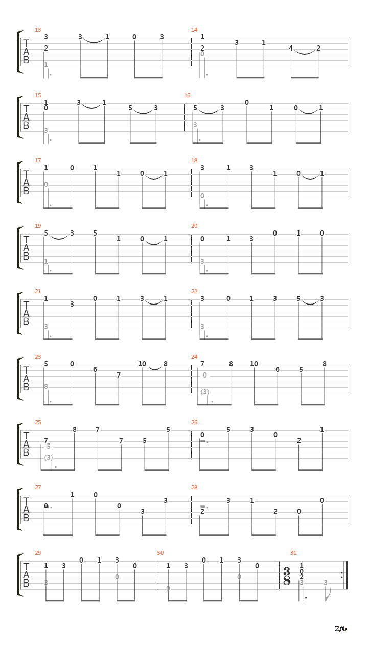 Sonata In F (V11) 2 Courante吉他谱