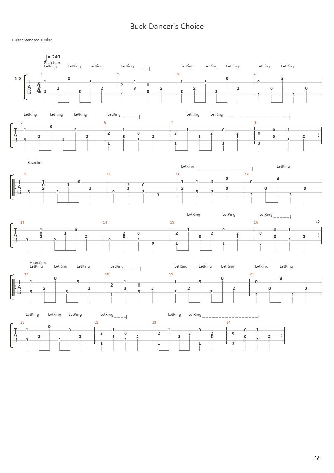 Buck Dancers Choice吉他谱
