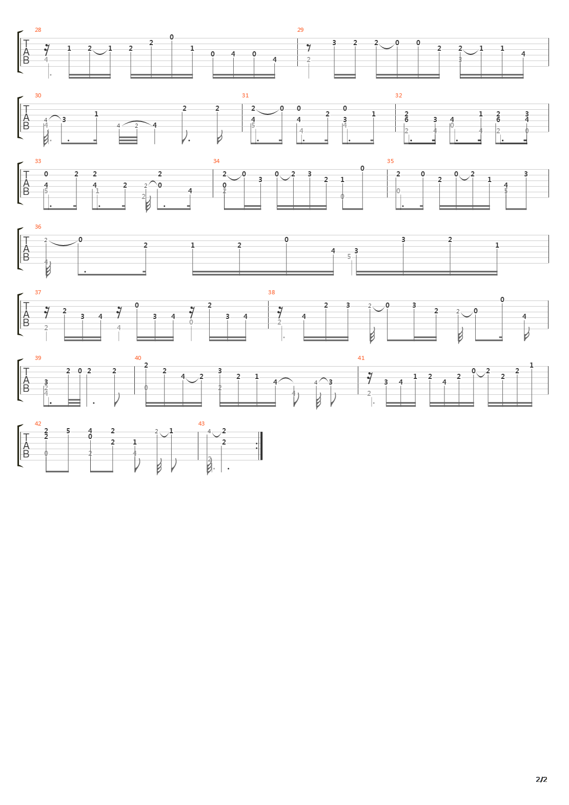 Sonata No 21 In A D21 5 Sarabande吉他谱