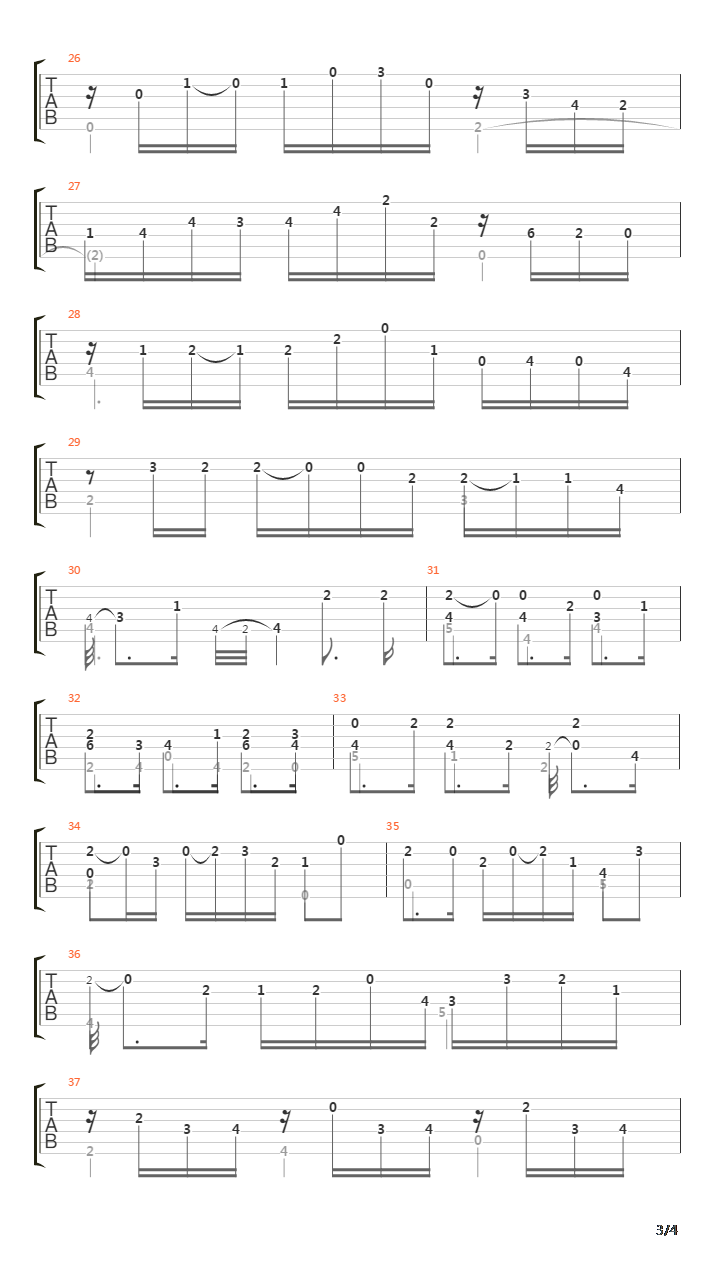 Sonata No 21 In A D21 5 Sarabande吉他谱