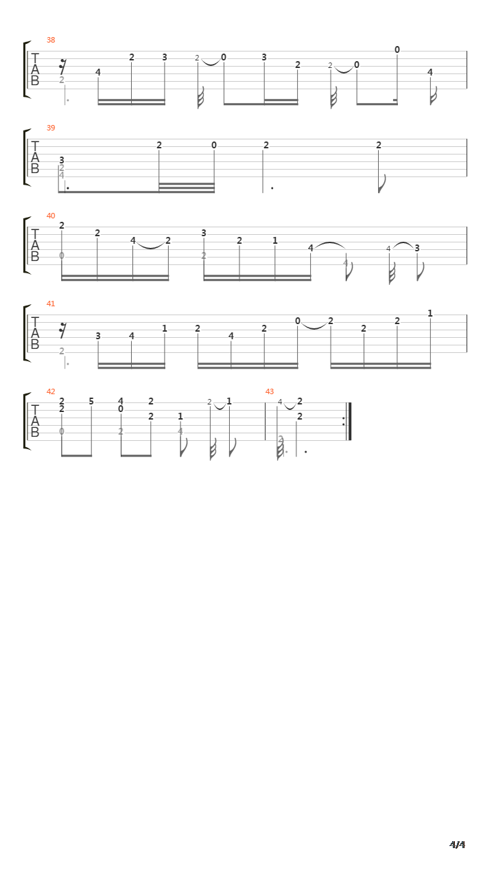 Sonata No 21 In A D21 5 Sarabande吉他谱