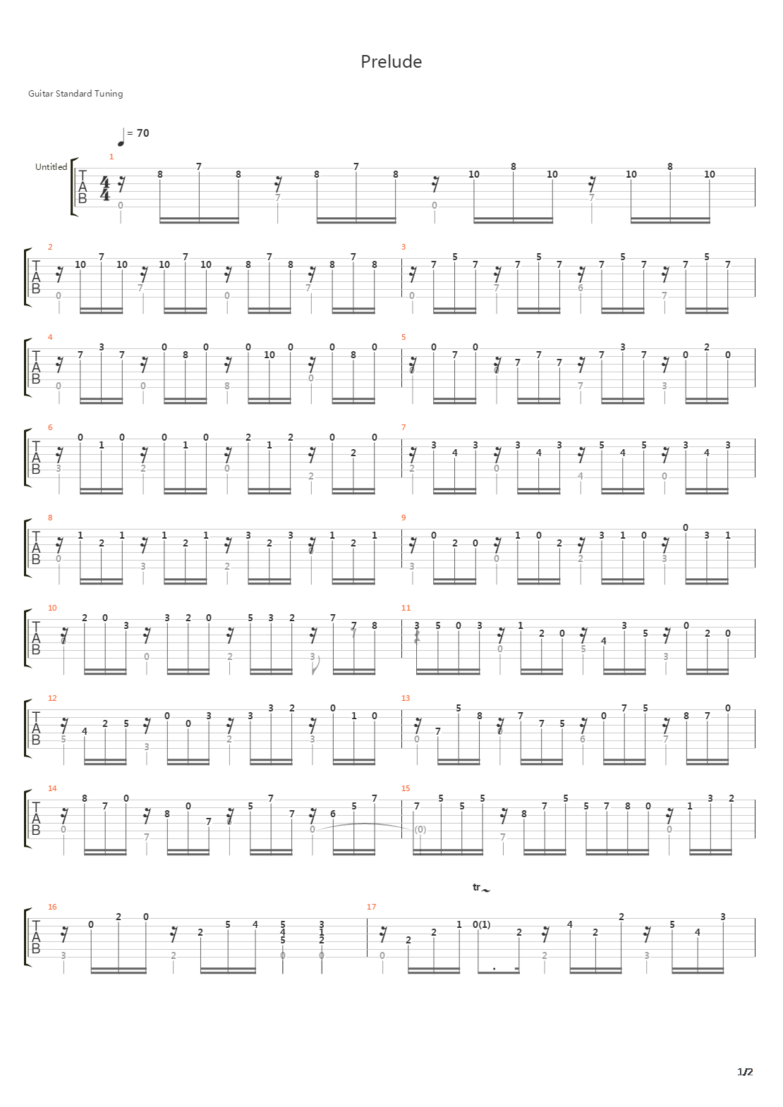 Suite In Em K9 1 Prelude吉他谱