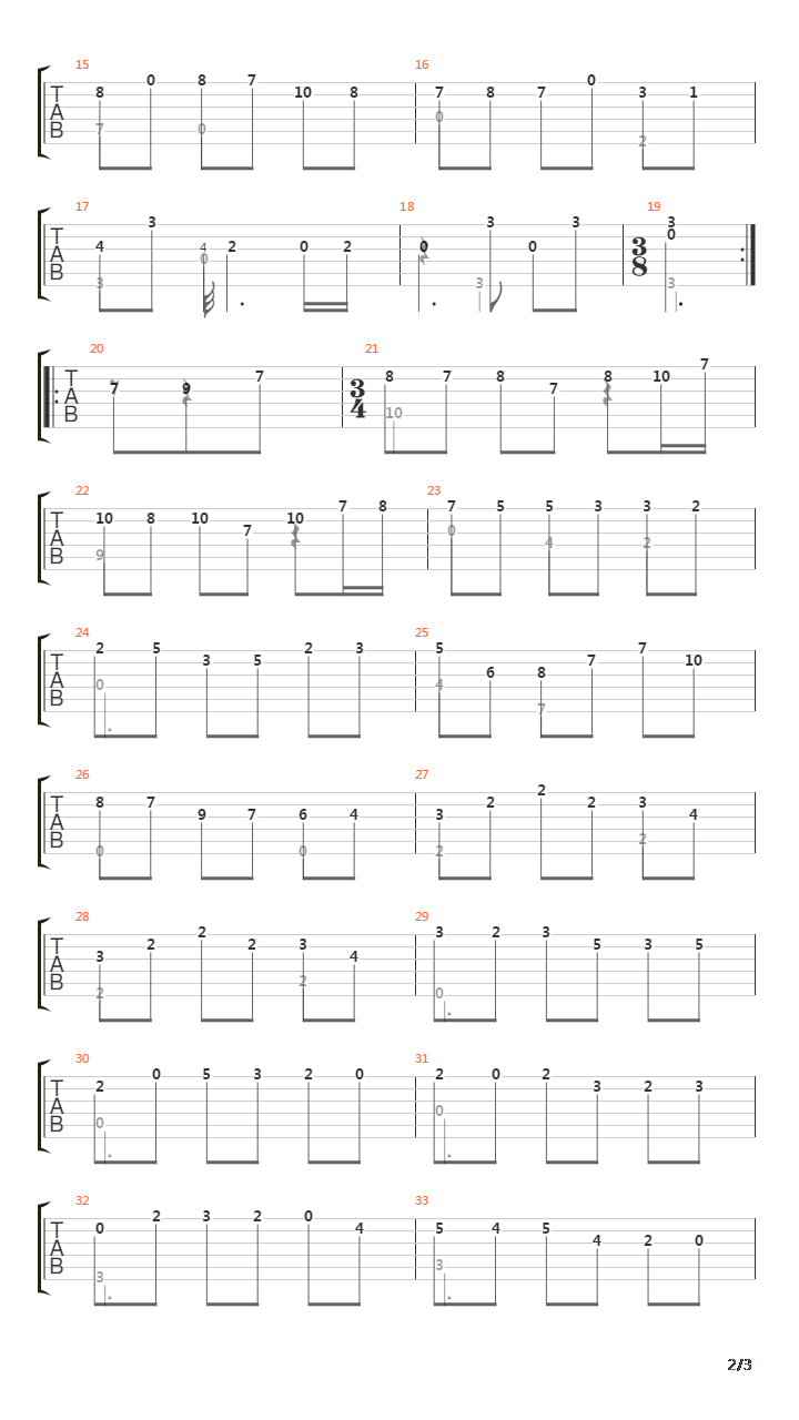 Suite In Em K9 3 Courante吉他谱