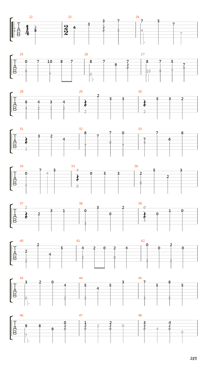 Suite In Em K9 7 Bourree吉他谱