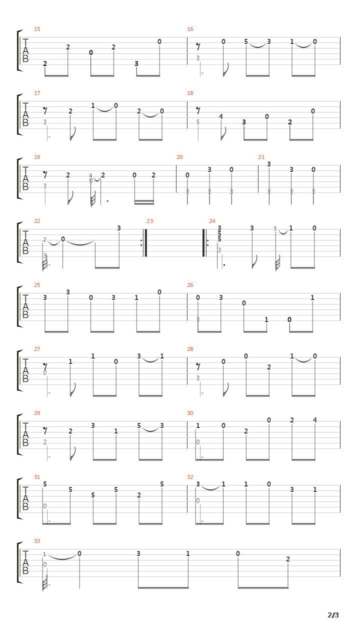 Suite No 9 In C D9 3 Courante吉他谱