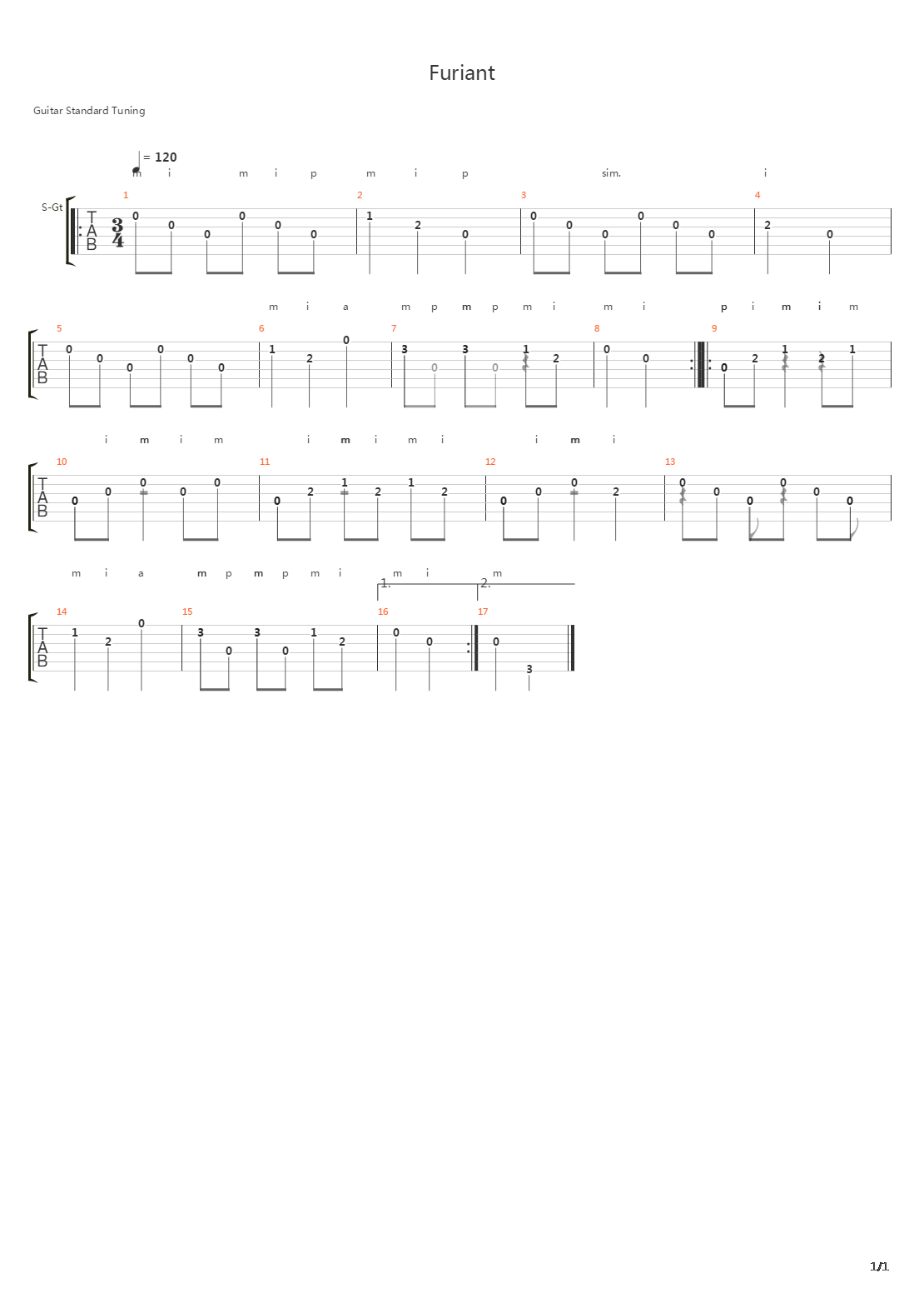 Furiant吉他谱