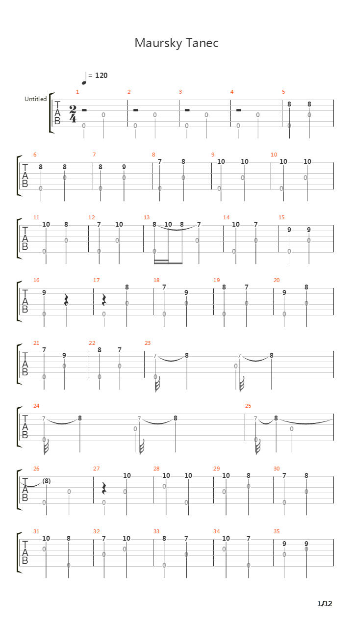 Maursky Tanec吉他谱