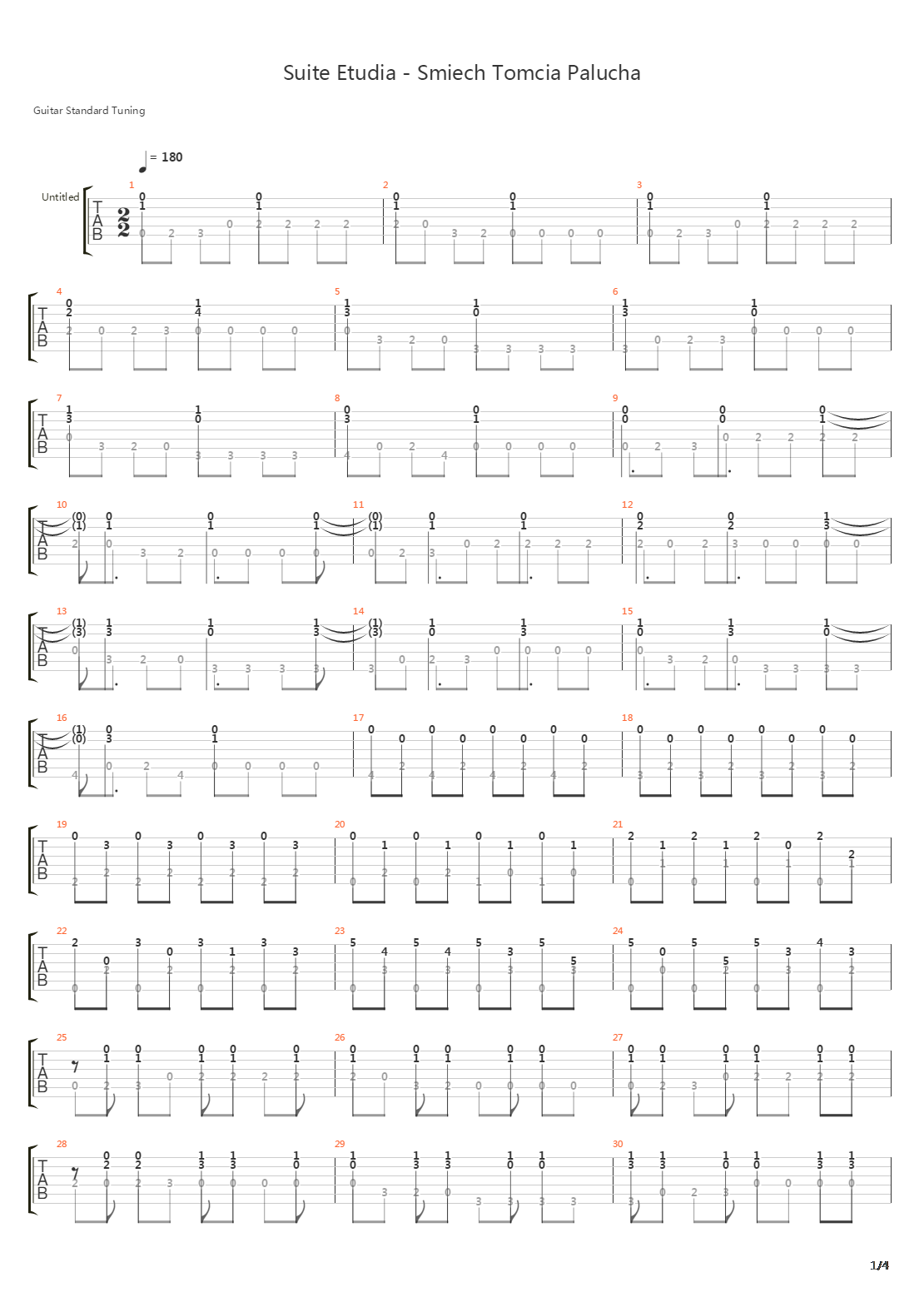 Suite Etudia Smiech Tomcia Palucha吉他谱