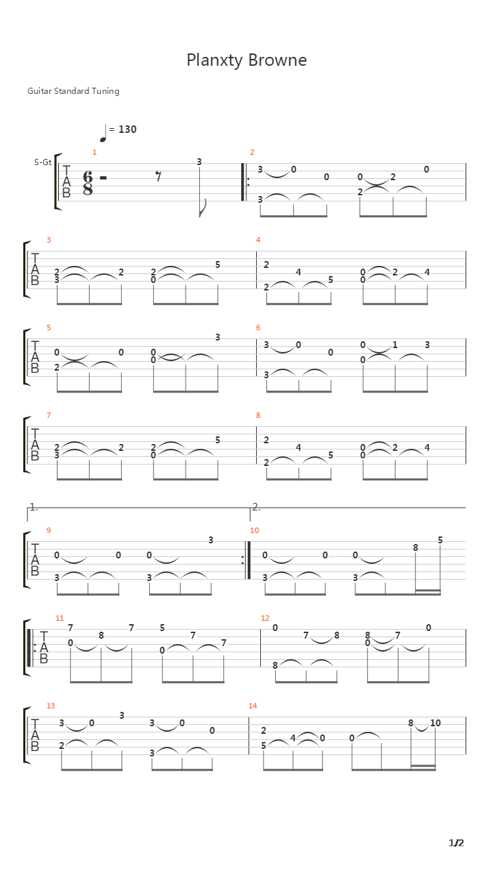Planxty Browne吉他谱