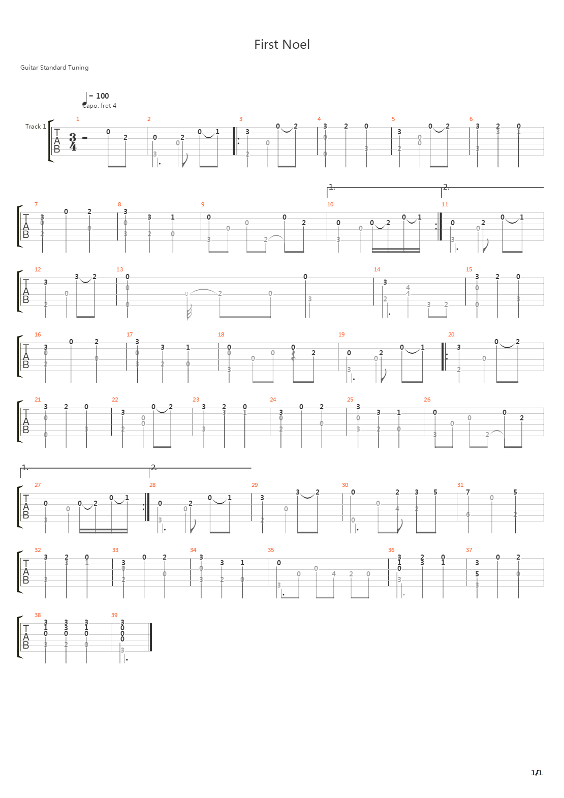 First Noel吉他谱