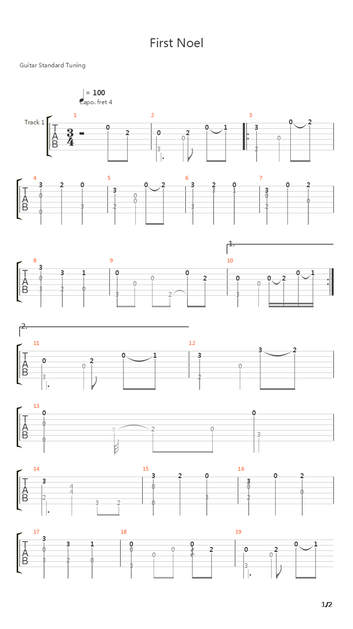 First Noel吉他谱