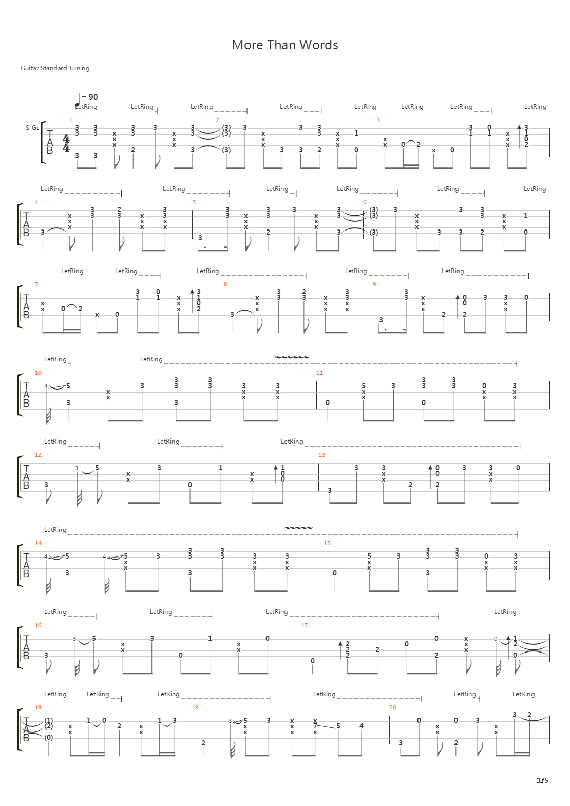 More Than Words吉他谱