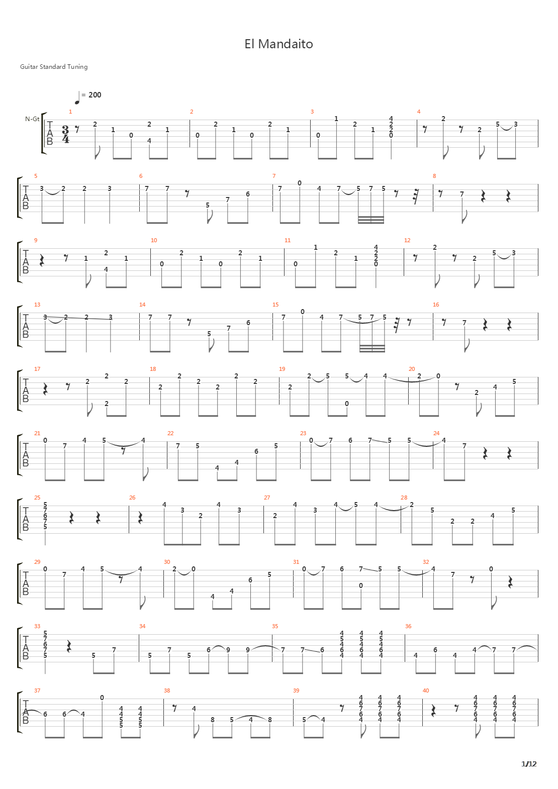El Mandaito吉他谱