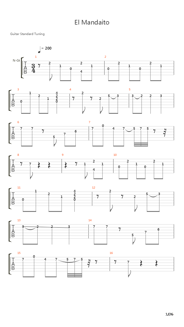 El Mandaito吉他谱