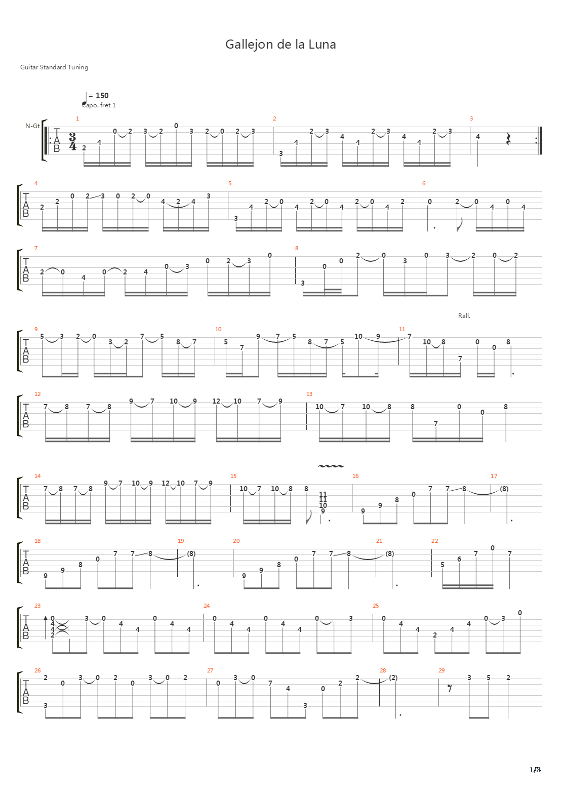 Gallejon De La Luna吉他谱