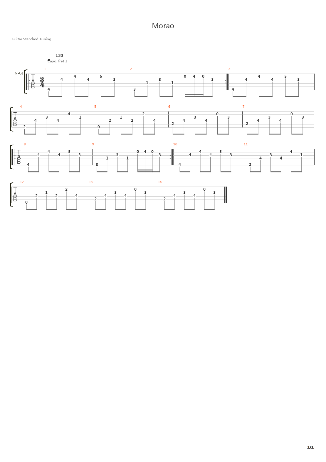 Morao吉他谱