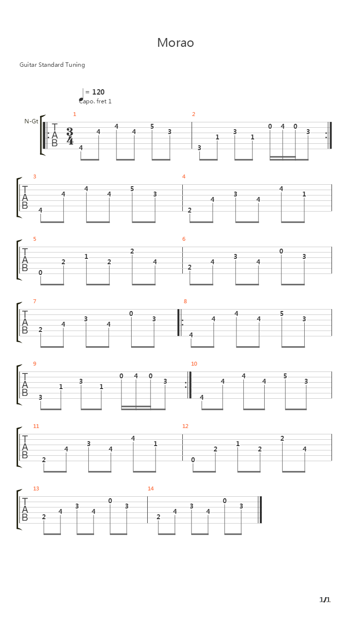 Morao吉他谱