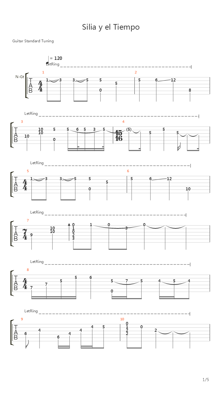 Silia y el Tiempo吉他谱