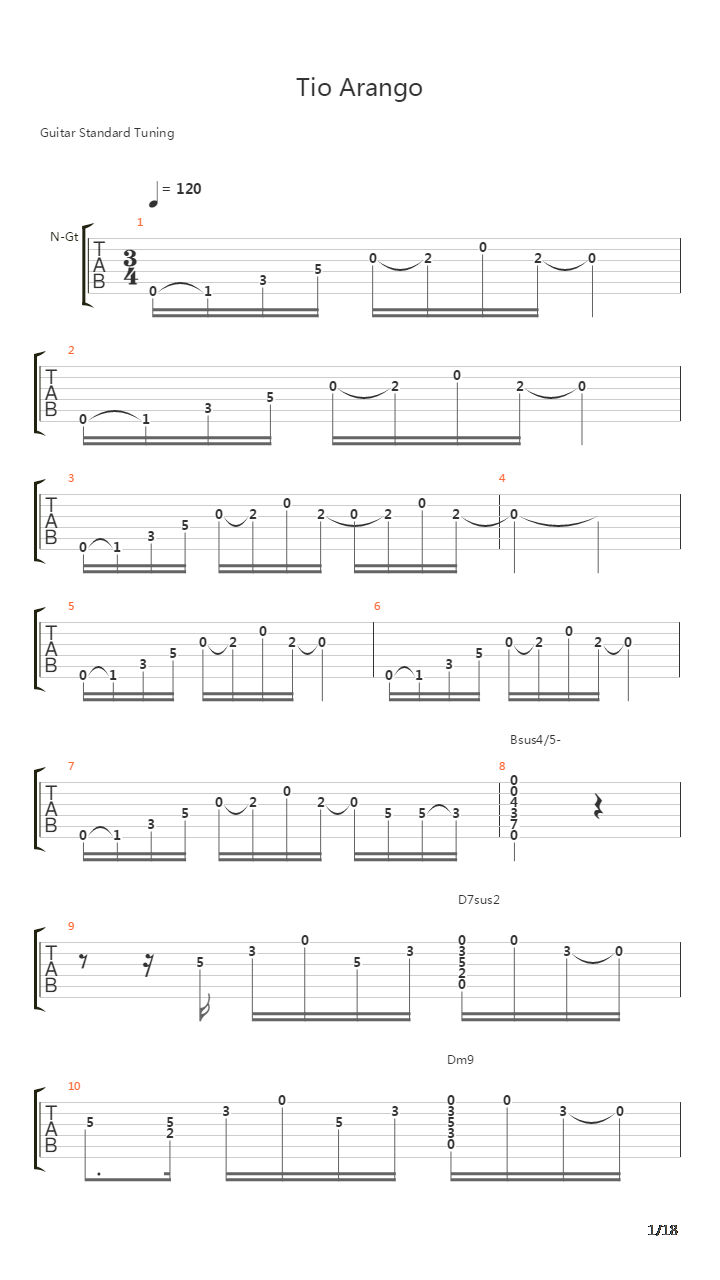 Tio Arango吉他谱