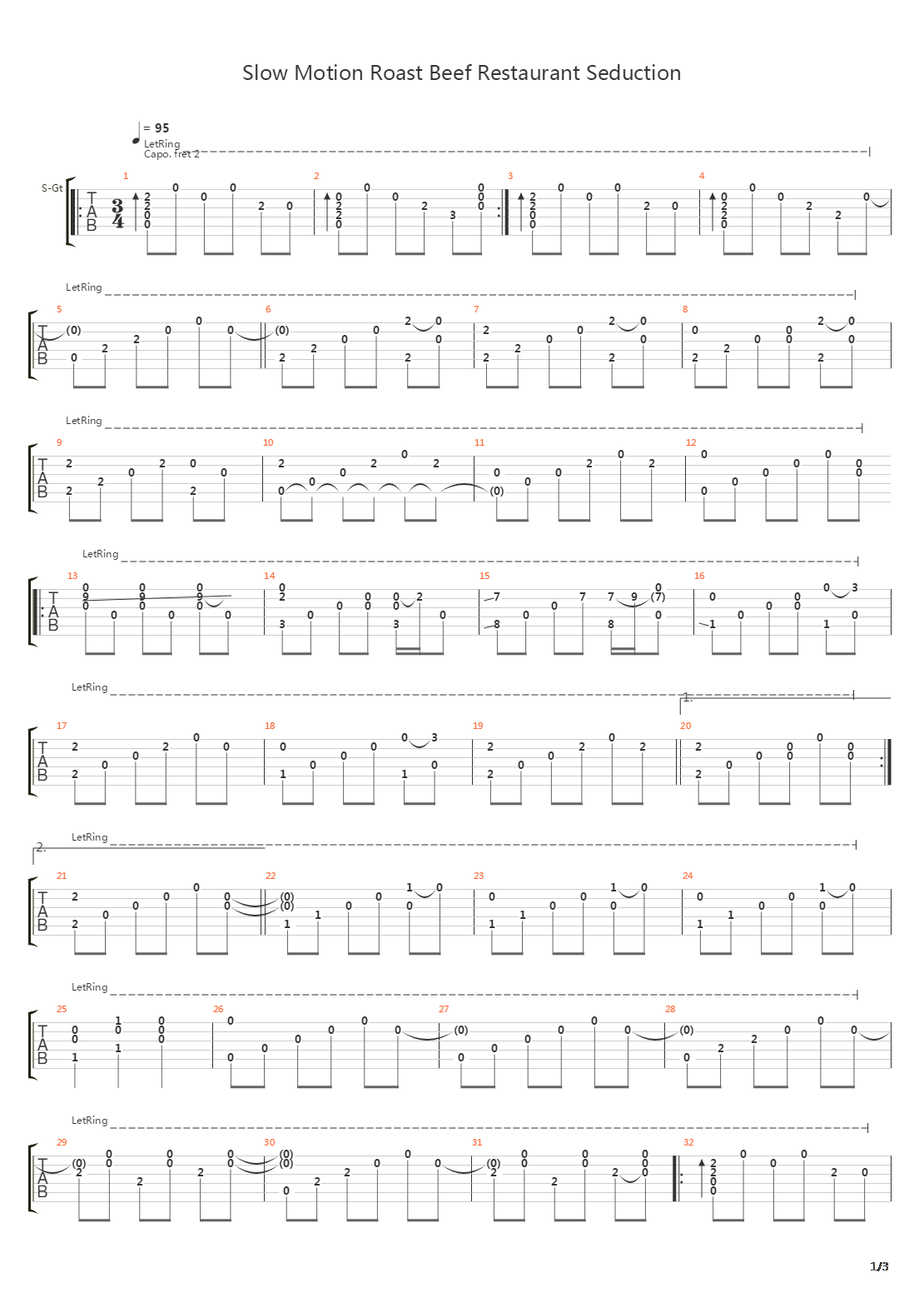 Slow Motion Roast Beef Restaurant Seduction           C吉他谱