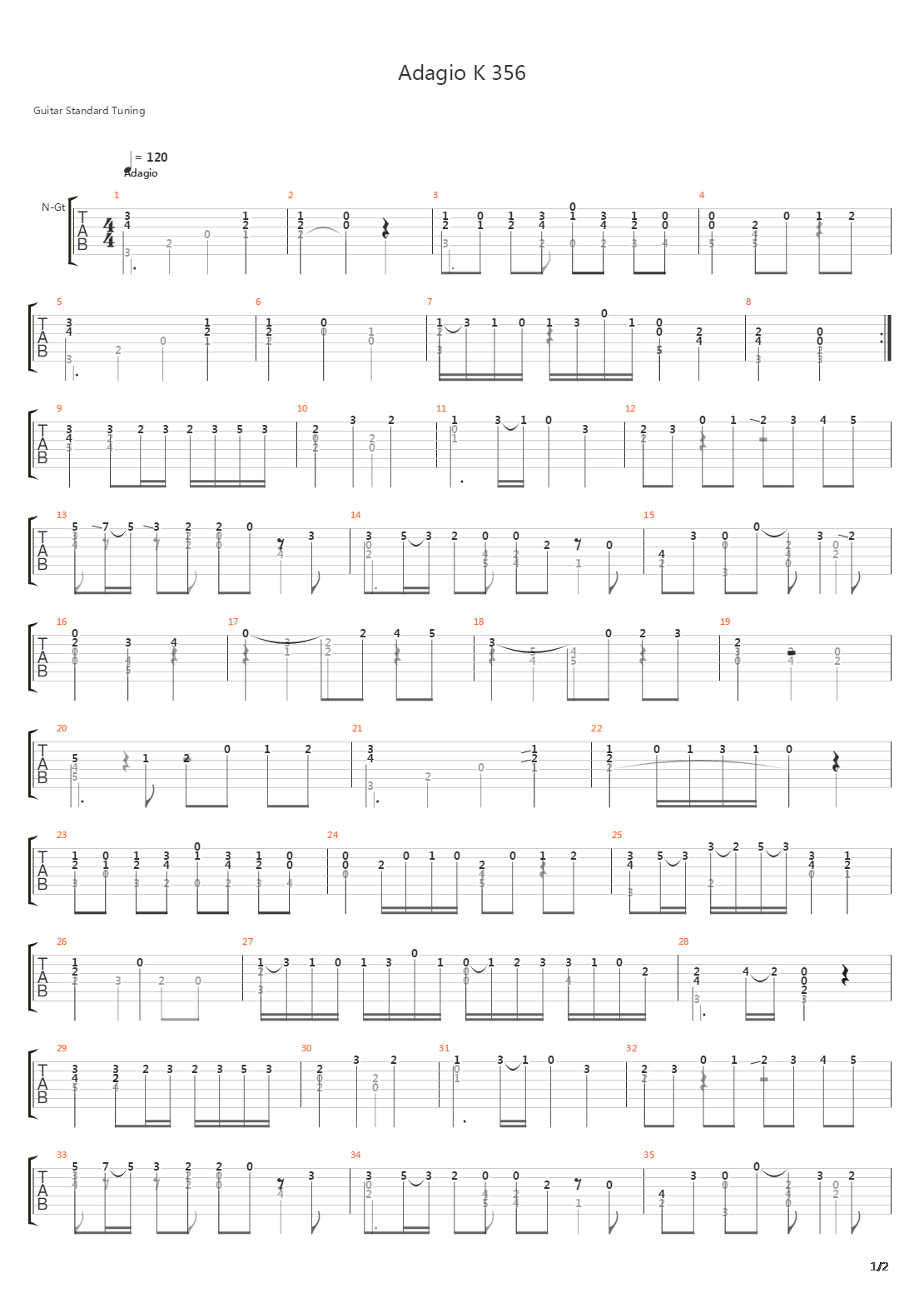 Adagio K356吉他谱