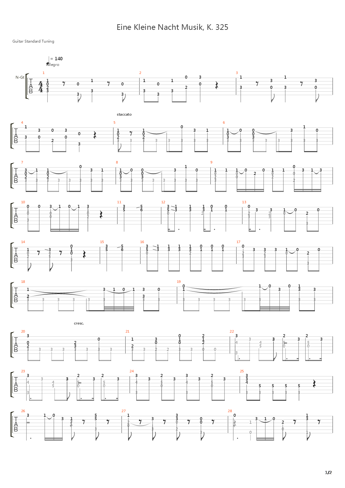 Eine Kleine Nacht Musik Mov 1吉他谱
