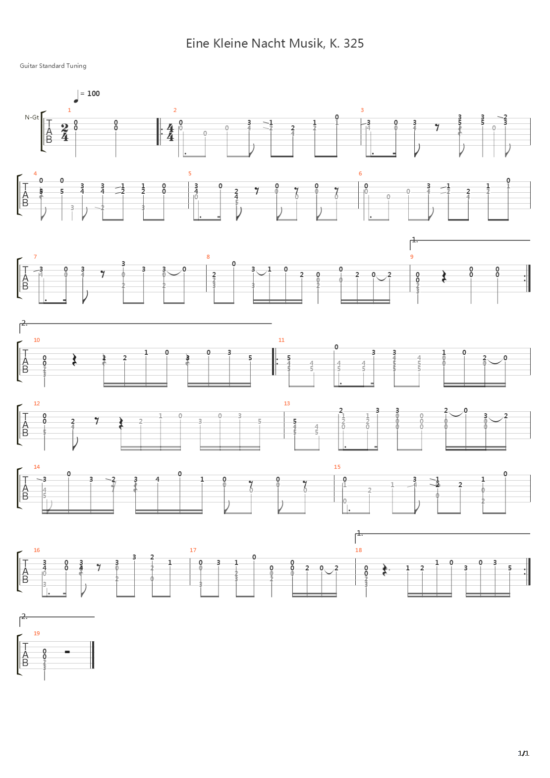 Eine Kleine Nacht Musik Mov 2吉他谱