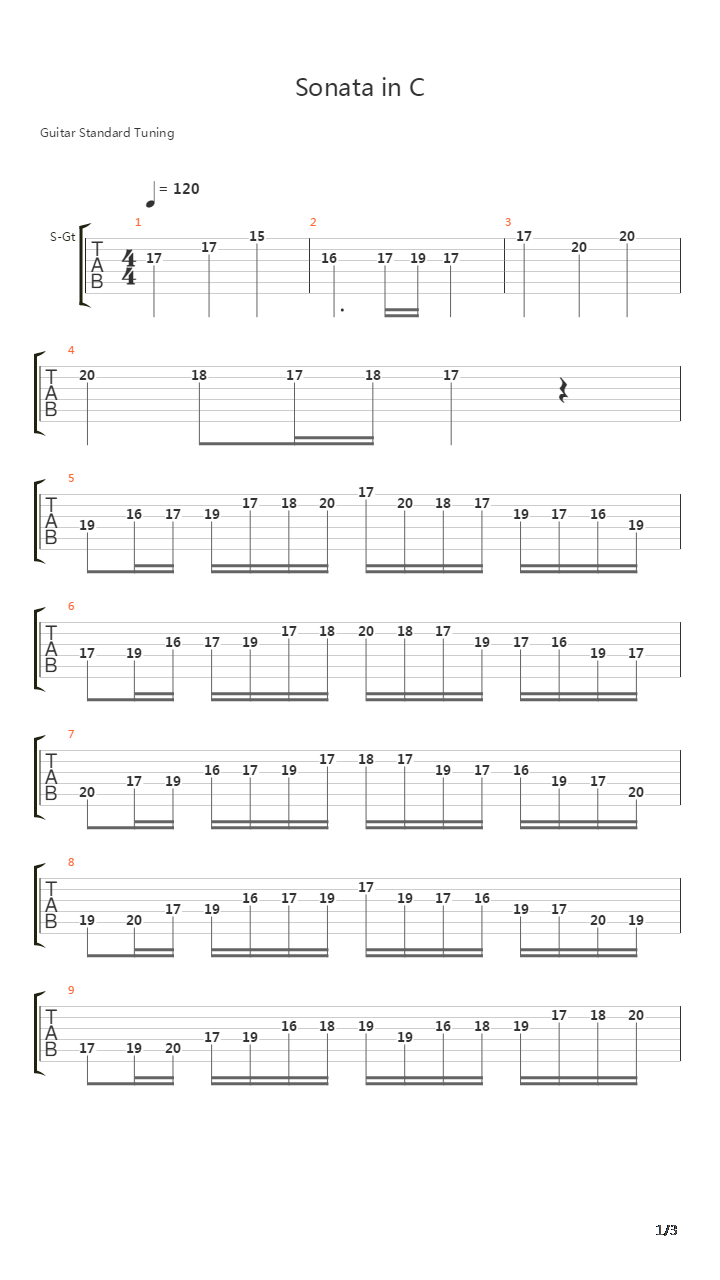 Sonata in C Major吉他谱