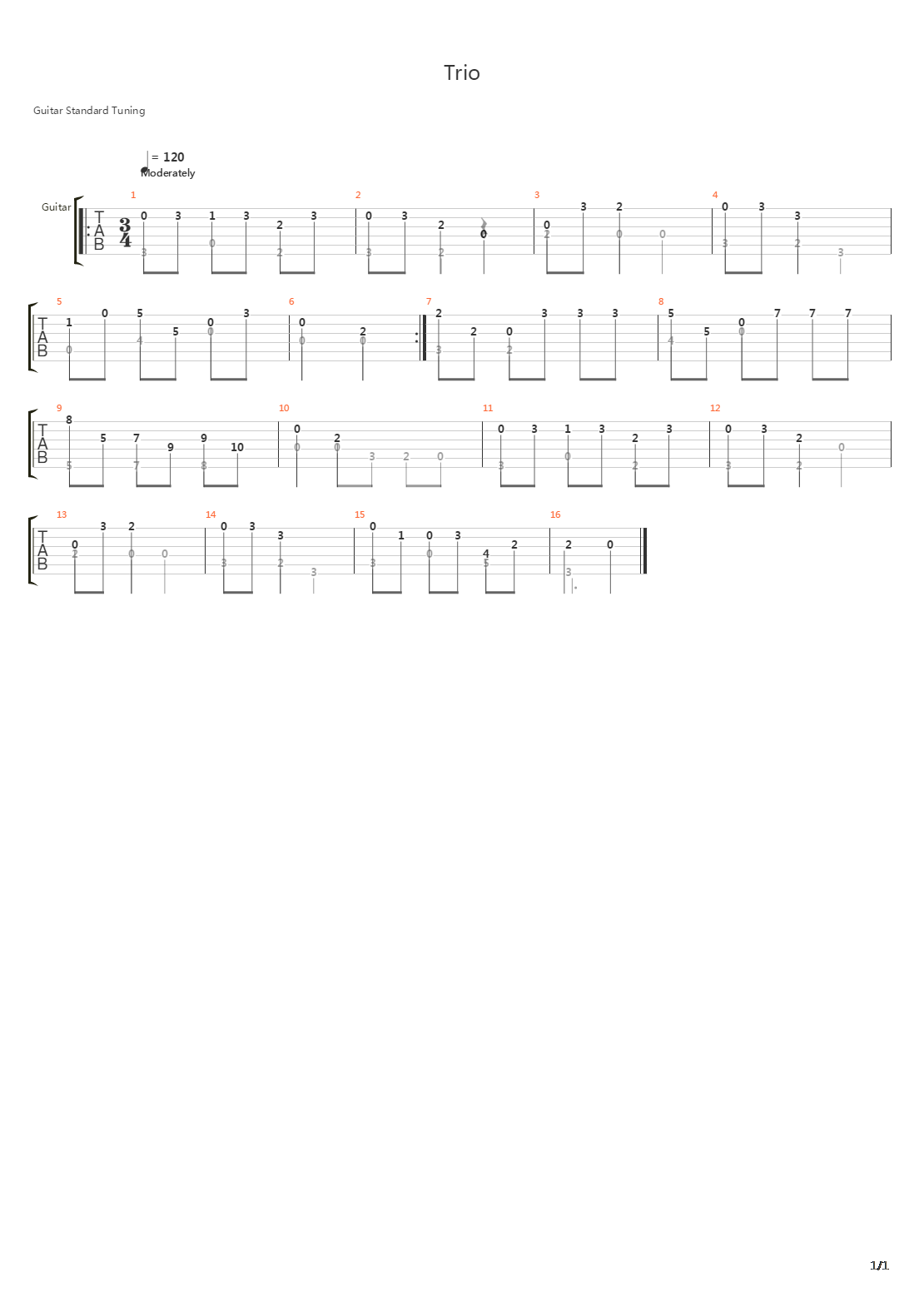 Trio吉他谱