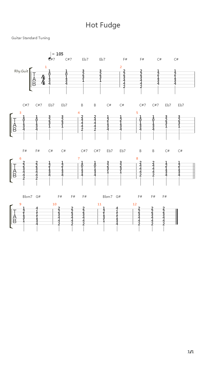 Hot Fudge吉他谱