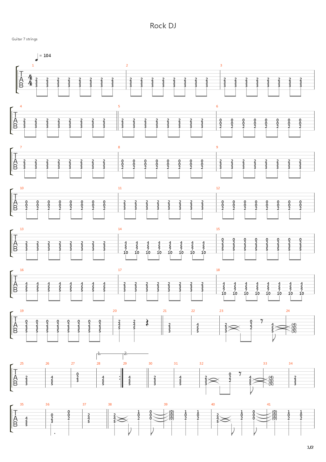 Rock Dj吉他谱