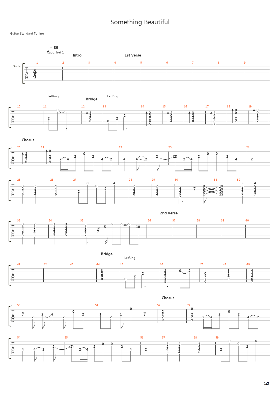Something Beautiful吉他谱