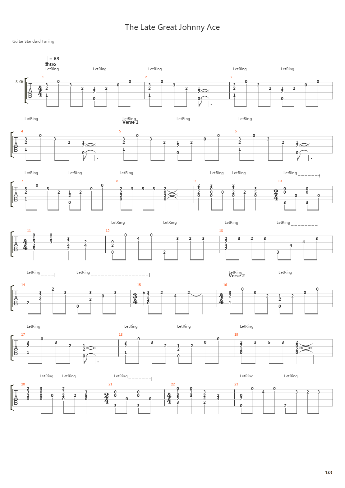 Late Great Johnny Ace吉他谱