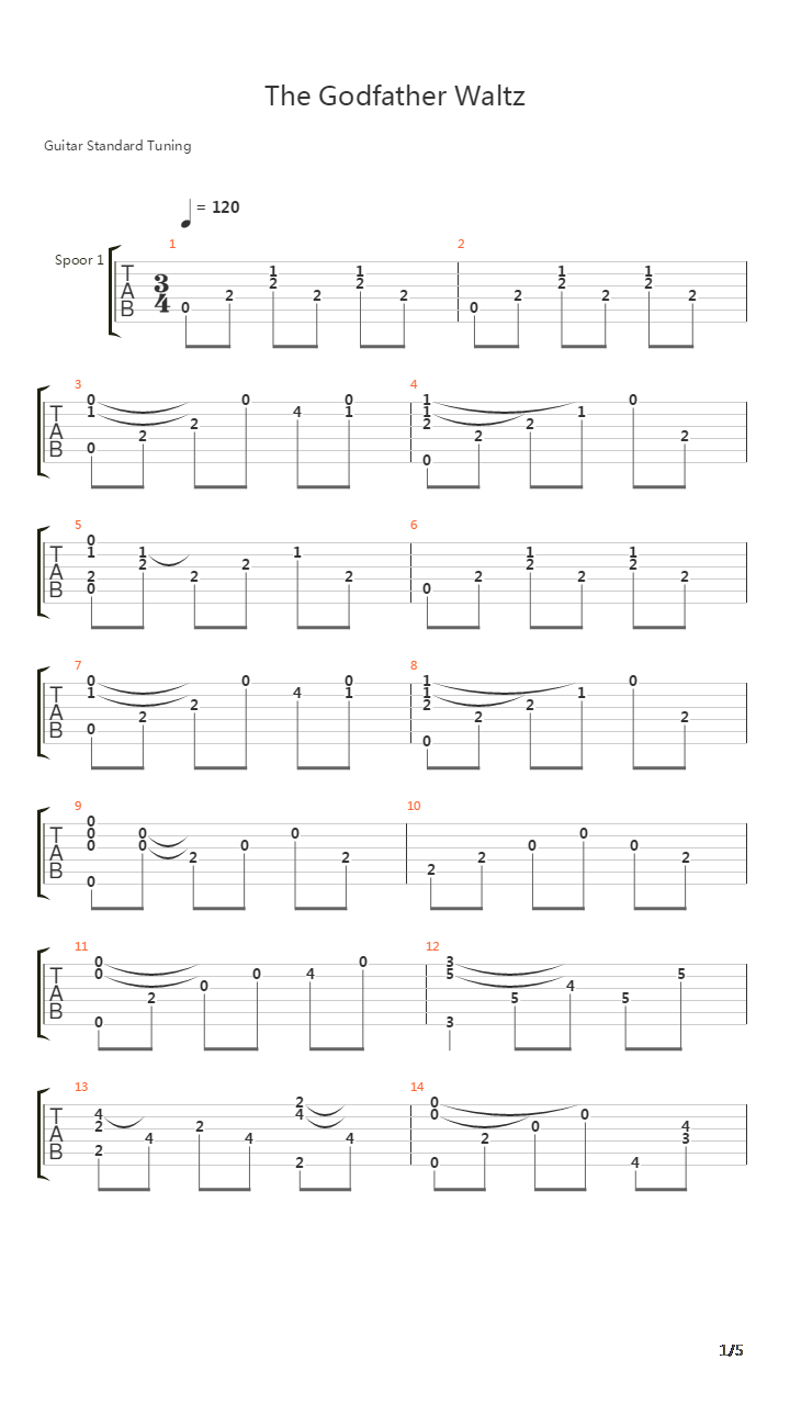 The Godfather(教父) - The Godfather Waltz吉他谱