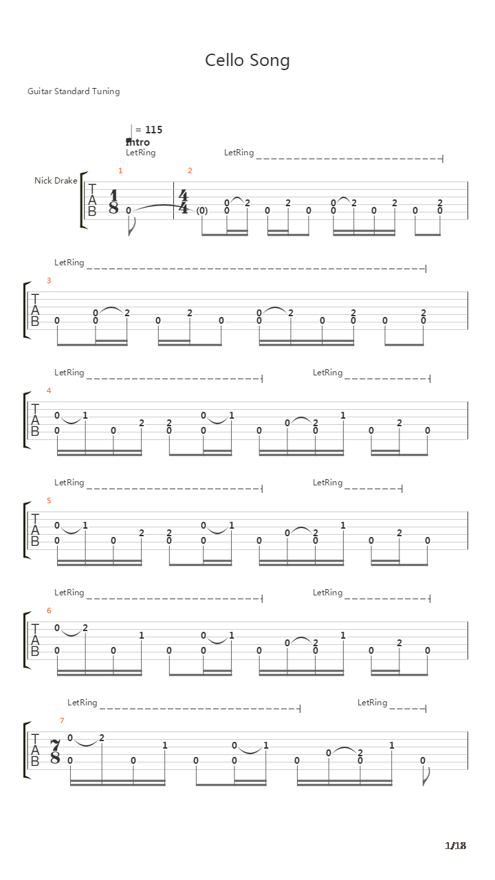 Cello Song吉他谱