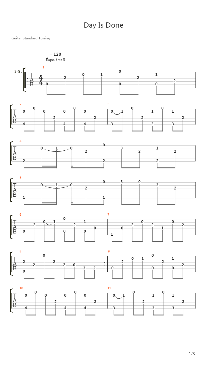 Day Is Done吉他谱