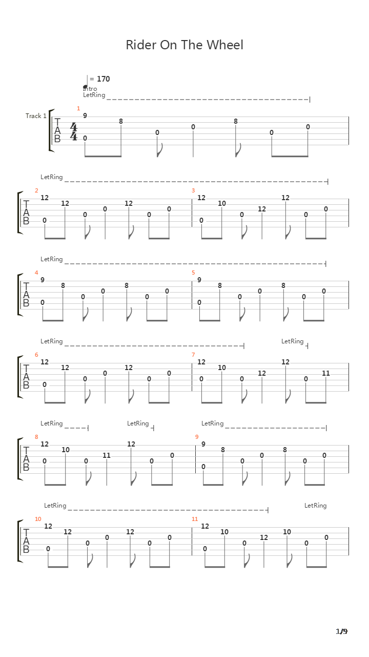 Rider On The Wheel吉他谱