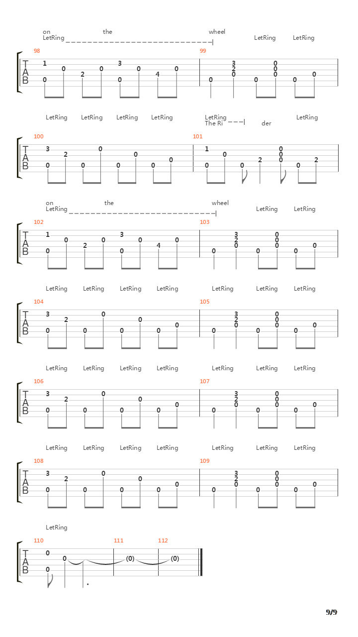 Rider On The Wheel吉他谱