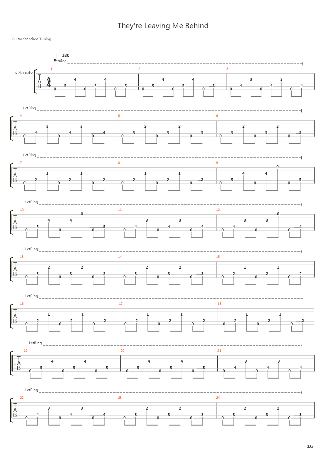 They Are Leaving Me Behind吉他谱