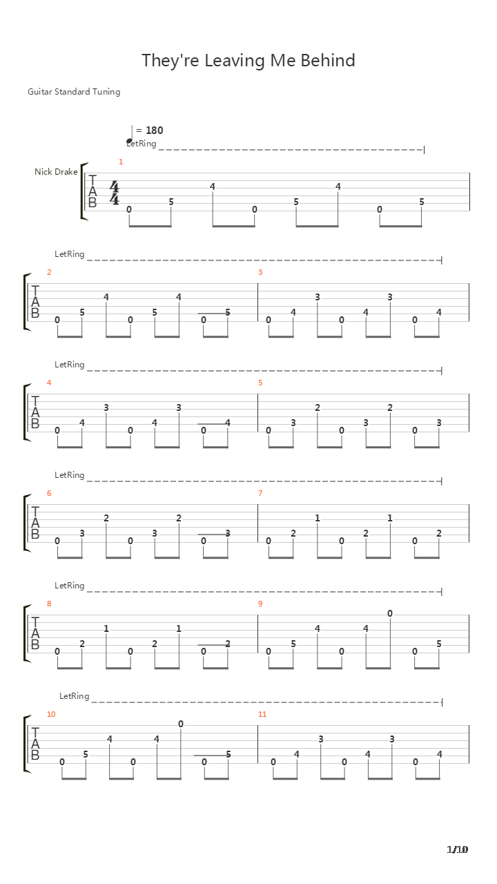 They Are Leaving Me Behind吉他谱