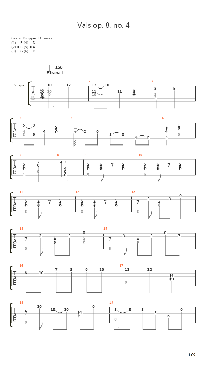 Vals Op8 No4吉他谱