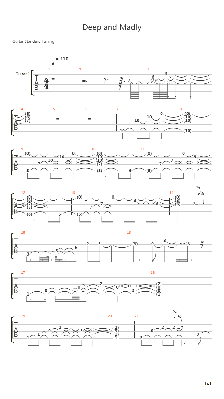 Deep And Madly吉他谱