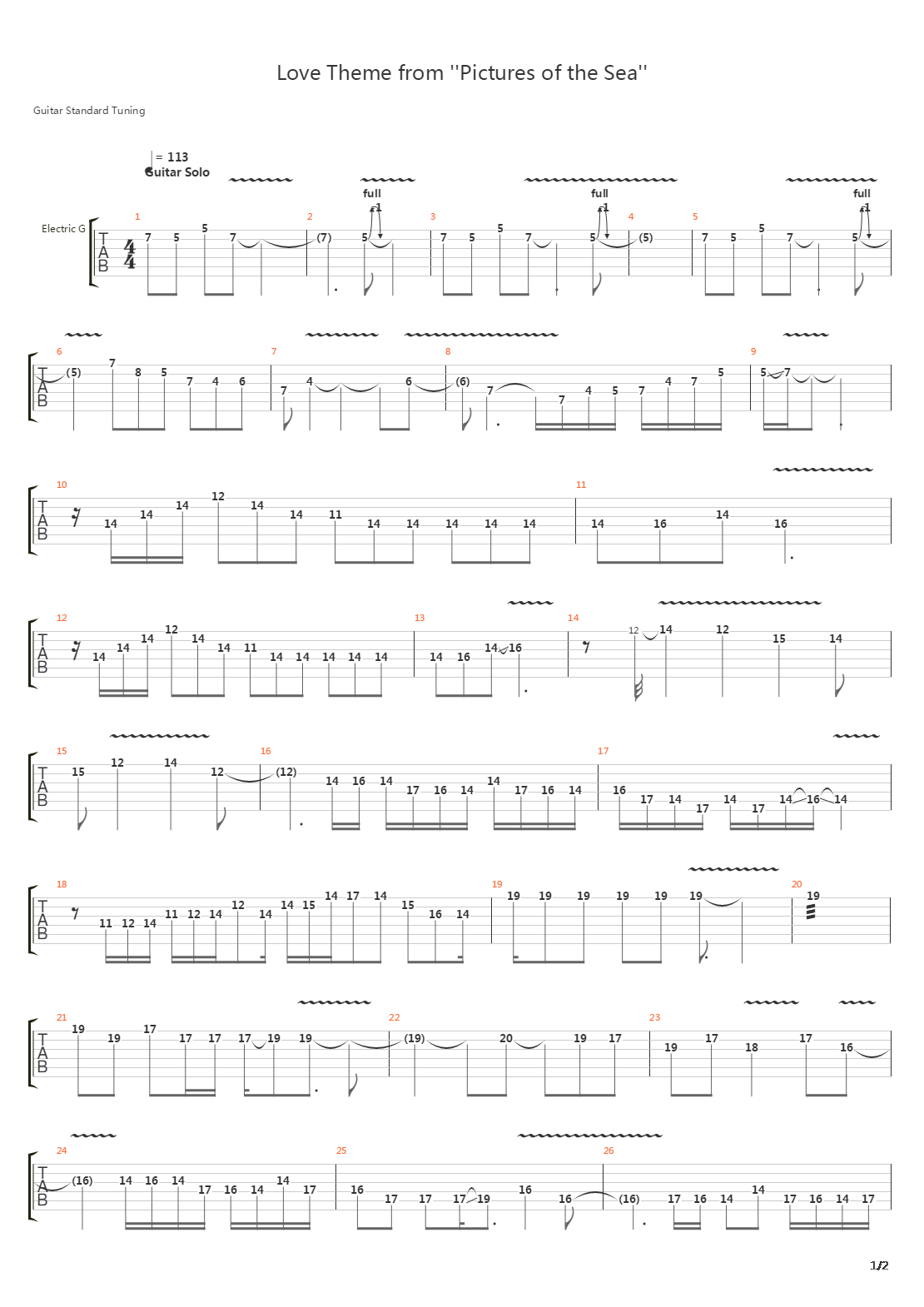 Love Them From Pictures Of The Sea吉他谱