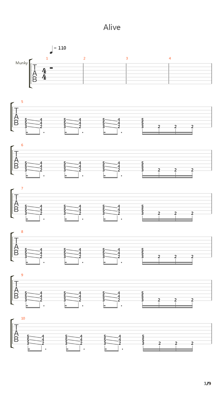 Alive吉他谱