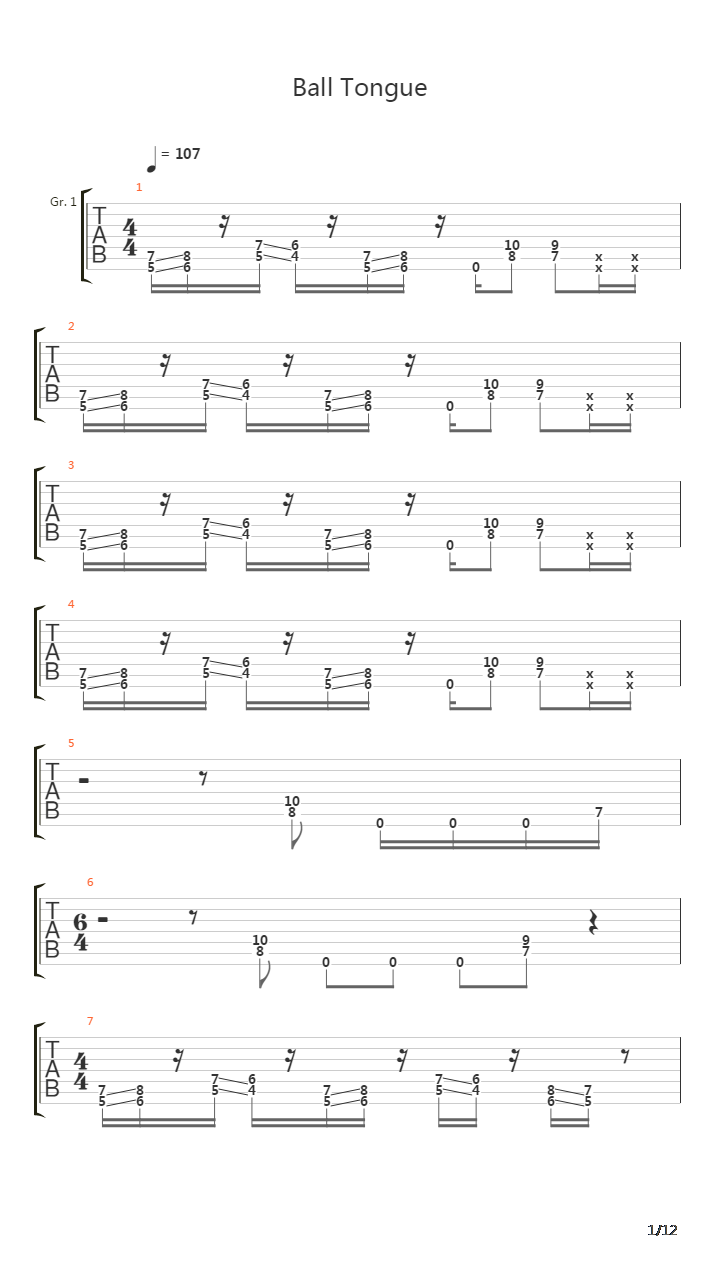 Ball Tongue吉他谱