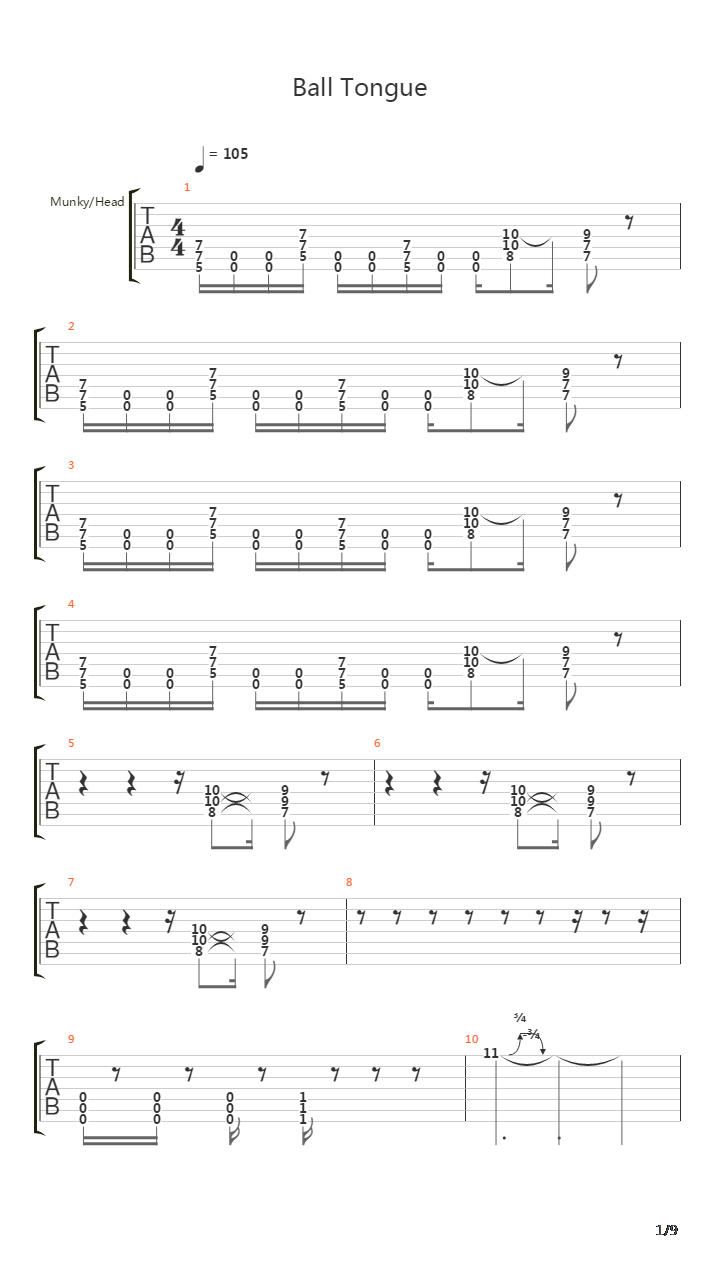 Ball Tongue吉他谱