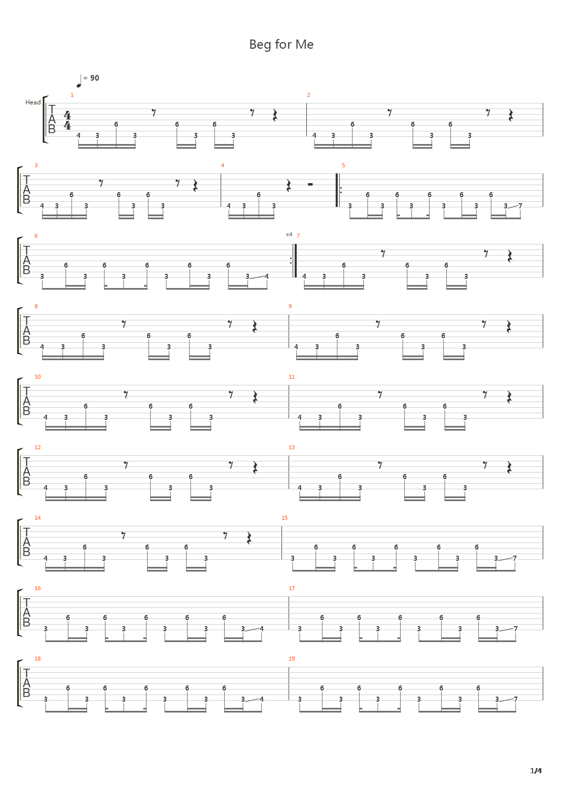 Beg For Me吉他谱