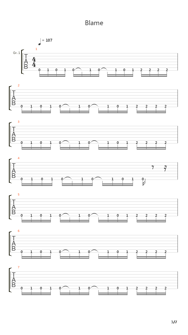 Blame吉他谱